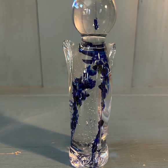 Stunning Angel Crystal w/ Blue Detail - Glass Art Sculpture by Julia - Picture 1 of 9